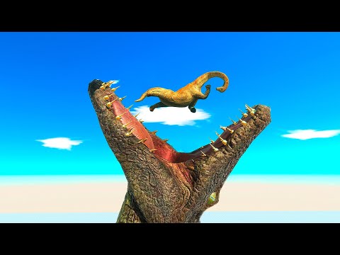 Deadly Jump Into The Mouth Purussaurus - Animal Revolt Battle Simulator