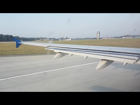 Start samolotu Airbus 321 linii Small Planet z lotniska Katowice Pyrzowice - Take-off | ForumWiedzy