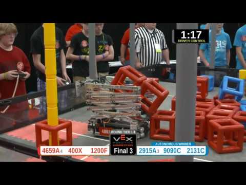 2015 VRC Sci Finals3 - 4659A 400X 1200F vs 2915A 9090C 2131C - 68 to 96 - VEX Worlds 2015