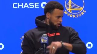 Steph Curry stops himself from coughing, just a polite man with the flu