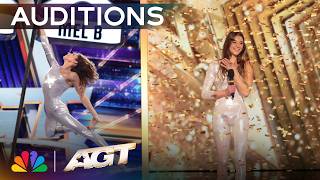 Golden Buzzer: Veronika Goroshkova’s Aerial Pole STUNS Sofia Vergara | Auditions | AGT 2026 thumbnail