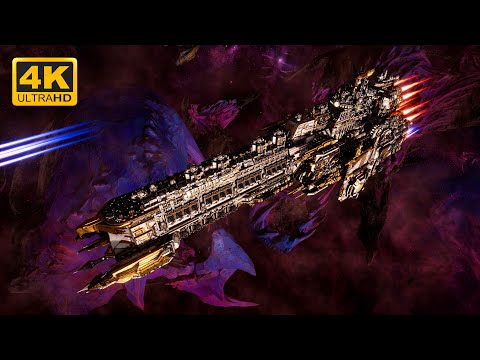Imperial Navy vs Chaos - Skalgrim Mod - 4K Quality - Battlefleet Gothic Armada 2