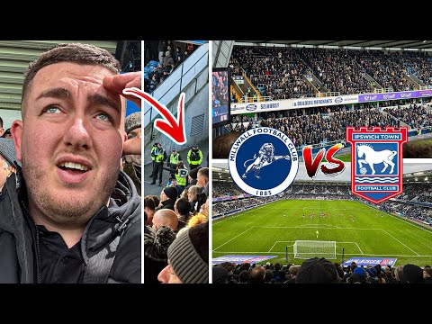 POLICE ESCORT & LATE OFFSIDE GOAL SENDS MILLWALL FANS CRAZY vs IPSWICH TOWN