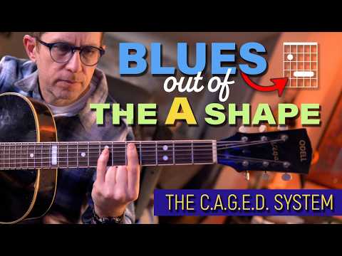Killer Blues out of the "A Shape" from the CAGED System - Blues Guitar Lesson - ML133