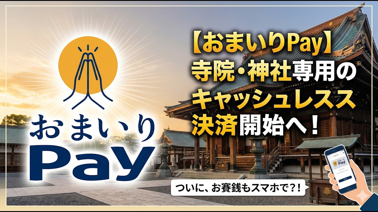【おまいりPay】お賽銭もついにスマホで？神社・寺院のキャッシュレス決済が本格始動！