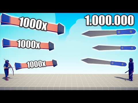 1.000.000 DAMAGE KNIFE vs 1000x OVERPOWERED UNITS - TABS | Totally Accurate Battle Simulator 2023