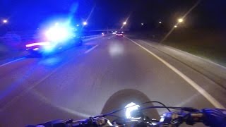 POLICE CHASE Motorcycle Stunts EPIC ESCAPE Street BIKE VS COP Running From The Cops Getaway 2015