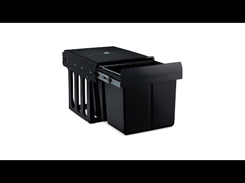 Inbouw prullenbak 2x15 l zwart zwart - staal - 35 x 36 x 48 cm