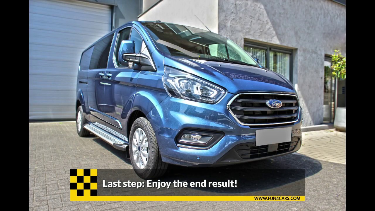 Ford Transit Custom treeplanken monteren - side steps mounting instructions - Fun4cars