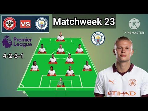 Brentford vs Manchester City ~ Potential Line Up Man City Matchweek 23 Premier League 2023/2024