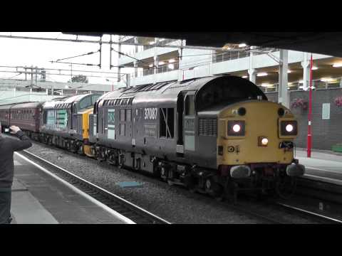 37510 and 37087 at Canley and Coventry on the Cambrian Coast Express, 16th July 2011.