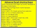 Advance Excel shortcut keys (Part 2)