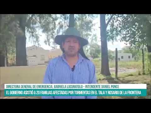SALTA - Gobierno asistió a 20 familias afectadas por tormentas en El Tala y Rosario de la Frontera
