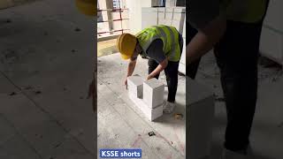 Why Lightweight Blocks Are So Easy to Cut & Install 🤯🧱 #Construction #Engineering