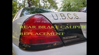 How to replace rear brake caliper Ford Crown Victoria