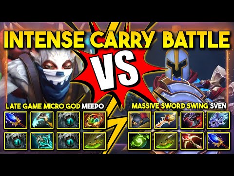 INTENSE HARD CARRY BATTLE | LATE GAME MICRO GOD Meepo Vs. MASSIVE SWORD SWINGS Sven DotA 2