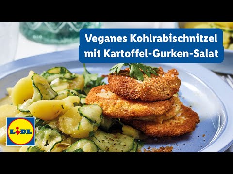 Vegan Kochen | Kohlrabi Schnitzel mit Kartoffel-Gurkensalat | Lidl kochen