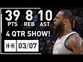 LeBron James EPIC Full Highlights Cavs vs Nuggets (2018.03.07) - 39 Pts, 10 Ast, 8 Reb, CLUTCH!