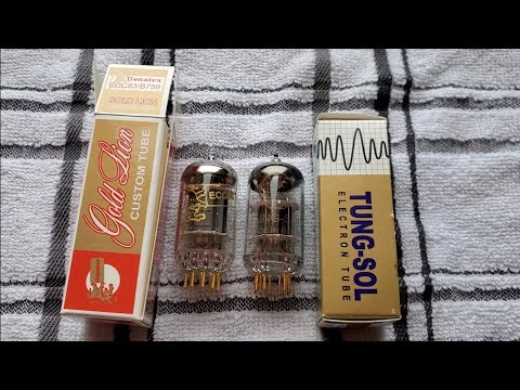 (take 1) Genalex gold lion 12ax7 vs Tungsol gold pin 12ax7 vacuum tubes (valves).