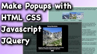 preview picture of video 'HTML CSS Javascript JQuery Webpage Popup Dialog Tutorial'