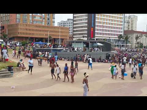 Durban beach on new year's day 4 Jan 2025