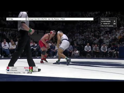 184 LBS: Billy Janzer (Rutgers) vs. #8 Aaron Brooks (Penn State) | 2020 B1G Wrestling
