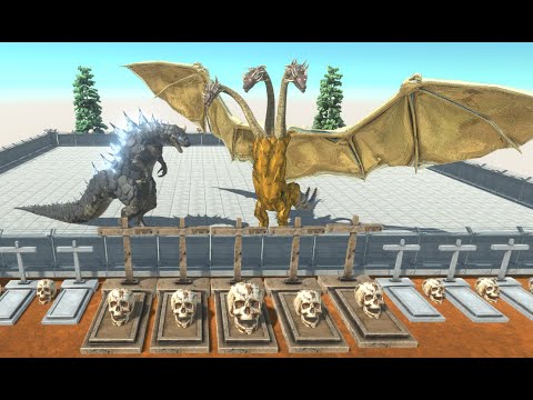 GODZILLA vs KING DRAGON GHIDORAH DEATH ARENA - Animal Revolt Battle Simulator