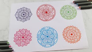 Let's create Mini Mandalas with some basic & easy Patterns ✨🥰 How to draw Mandala Art for beginners