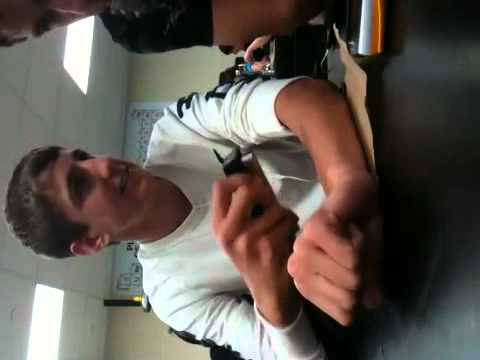 Ryan stapling his arm