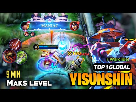 MANIAC! Fast Farm Yss Best Build 2023 [ Yi Sun Shin Top 1 Global Gameplay ] Mobile Legends
