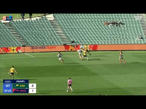 SANFL Finals Snapshot - Eagle James Tsitas slots a goal from the boundary