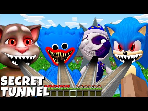 This is Secret tunnel in TALKING TOM HUGGY WUGGY MOONDROP SONIC 2 in minecraft - Gameplay