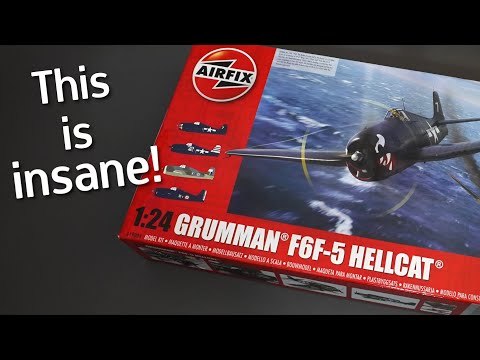 This kit is INCREDIBLE! Airfix 1/24 Scale F6F-5 Hellcat Plastic Model Kit - Unboxing Review