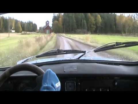 Saab 96 V4 Rally on special stage, incar video