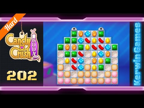 Candy Crush Soda Saga Level 202 - Hard Level - No Boosters (New Version)