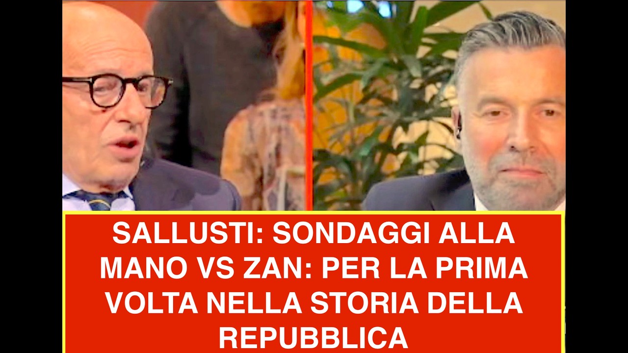 SALLUSTI: SONDAGGI ALLA MANO VS ZAN: PER LA PRIMA VOLTA NELLA STORIA DELLA REPUBBLICA