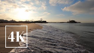 Download lagu ASMR 🎧 Santa Monica Beach Sunrise Walk 🌅 3D Binaural Ocean Wave Sound 🌊 mp3