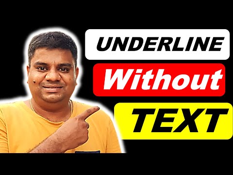 How to Put Underline in Microsoft Word Without Text