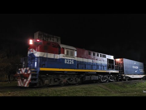 [4K] Colorido tren de contenedores de NCA con destino a Ferreyra pasando por Marcos Juárez!!!!!!