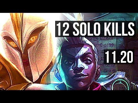 KAYLE vs EKKO (MID) | 12 solo kills, Legendary, 500+ games, 21/4/6 | EUW Master | v11.20