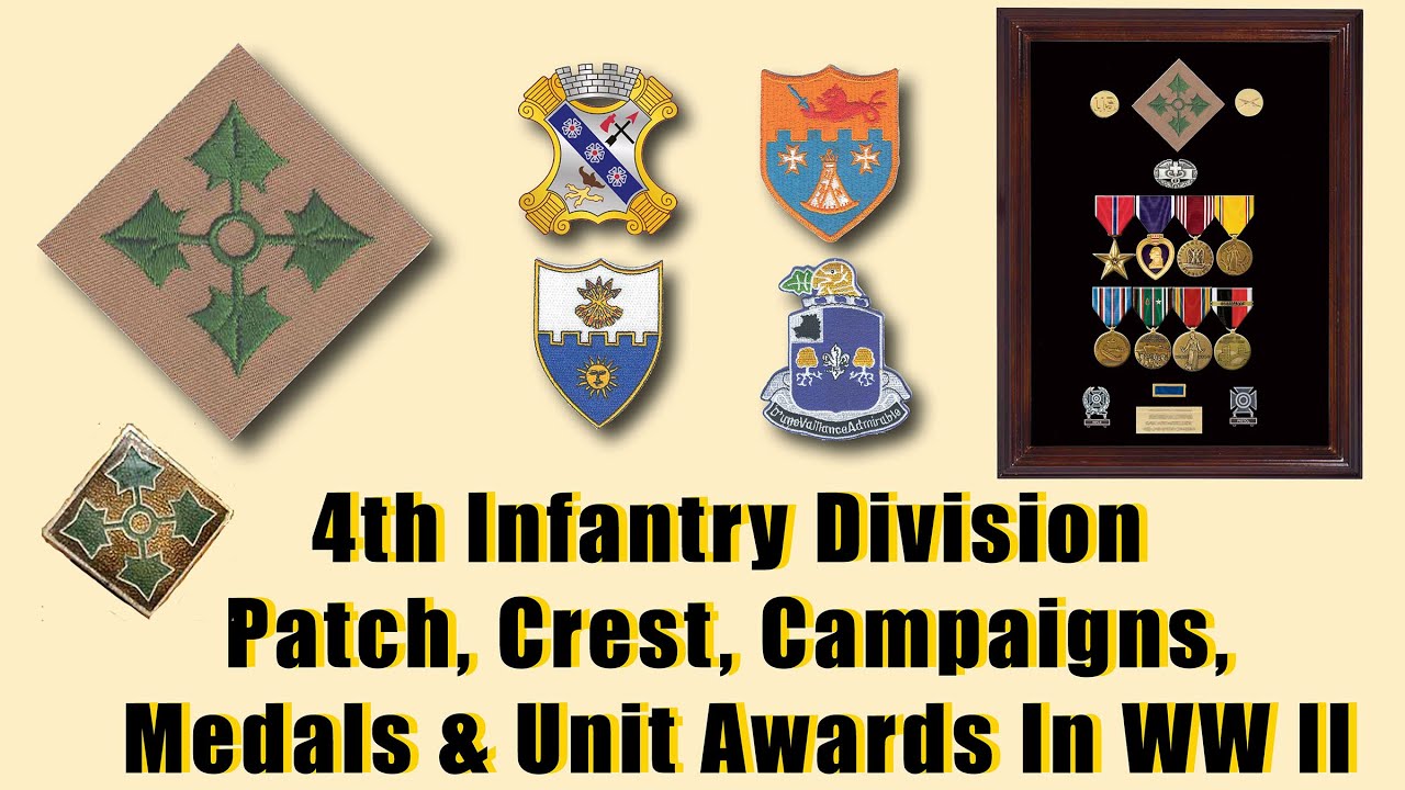 4th Infantry “Ivy” Division, WW 2 Veterans' Patch, Crest, Basic Medals and Unit Awards!