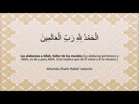 001 Surah Fatiha en español y árabe cón transliteración