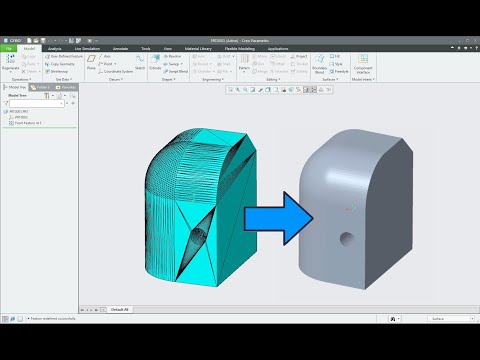 Polygonal  to solid conversion via Creo Freestyle