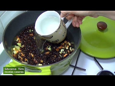 Recetas para OLLA de HIERRO Fundido 🥘 Receta de ARROZ Negro con Vegetales.