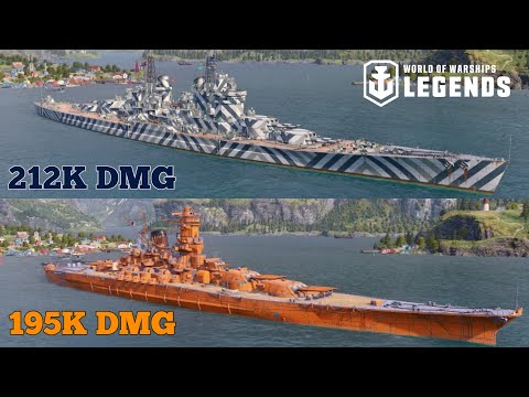 Conqueror 212K DMG / Yamato 195K DMG Division Play! World Of Warships Legends