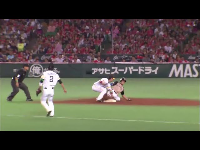 【CS Final】7回表 ファイターズ・大谷 CS初安打!! ホークス守備陣の間隙を突く2塁打でチャンスメイク!! 2014/10/15 H-F