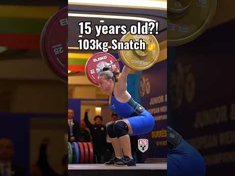 15 years old?! Emily Ibanez Guerrero (69kg, Kosovo) snatching 103kg / 227lbs!! #weightlifting