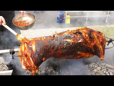 Roasted Lamb and Lamb Kebab. Street Food at 'Grillfest' in Bucharest, Romania