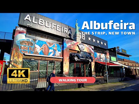 Albufeira, The Strip 🇵🇹 – Febuary 2023 – Walking Tour 4K