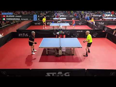 IGLESIAS Joaquin vs TORREGROSSA Armando - Championnats d'Europe Vétérans 2022 de tennis de table Rim